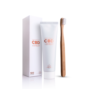 Set de pasta de dientes con CBD y cepillo de dientes ultra suave de bambú